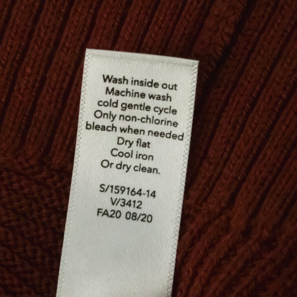 Athleta Size Medium M Rust Red Hanover V Neck Long Sleeve Merino Wool Sweater - Picture 5 of 6